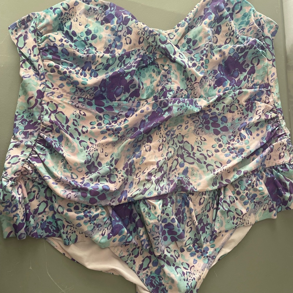 Plus Size Multicolor Floral One Piece Swimsuit